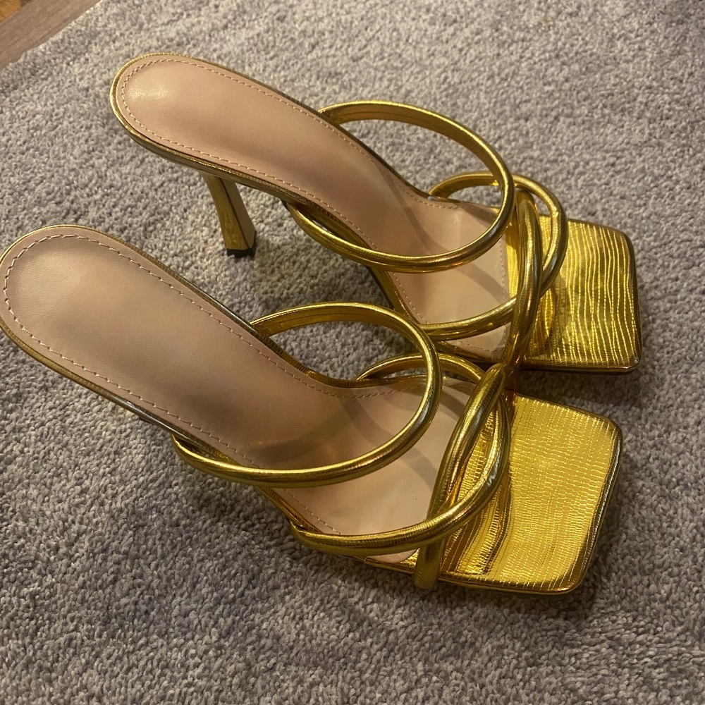 Brand new gold sandals